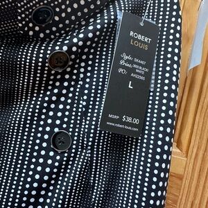 Robert Louis Black and White Dot Men's Shirt